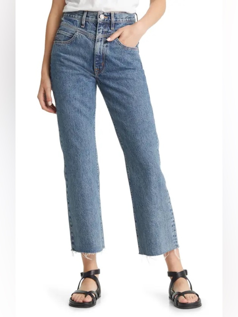 SLVRLAKE FRANKIE DOUBLE YOKE JEANS IN BORN TO RUN